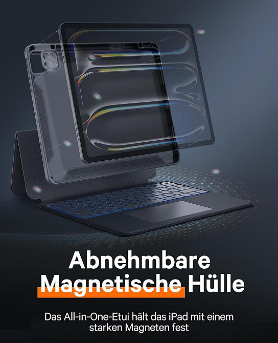 Захисний чохол-клавіатура для iPad Air 13 Inch M2 / iPad Air 2024 / iPad Pro 12,9 дюймів (6-го, 5-го, 4-го, 3-го покоління) Дніпро - фото 2