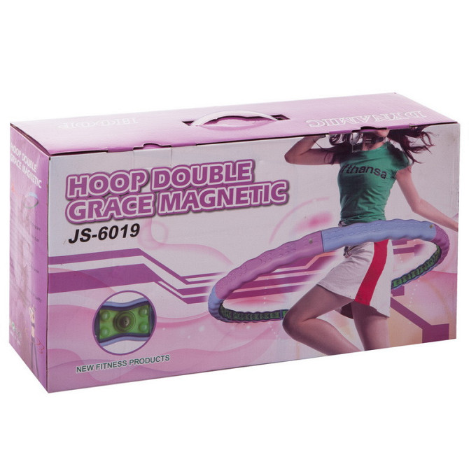 Обруч массажный Hula Hoop DOUBLE GRACE MAGNETIC JS-6019 Вишнёвое - изображение 5