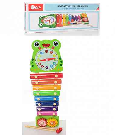 Дитяча іграшка Ксилофон MD 2170 дерев'яний  Жабка Вінниця
