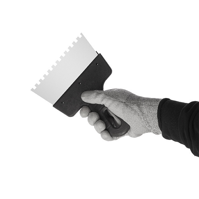 Шпатель із нержавіючої сталі, 150 мм, зуб: 6×6 мм INTERTOOL KT-2156 Київ - фото 3