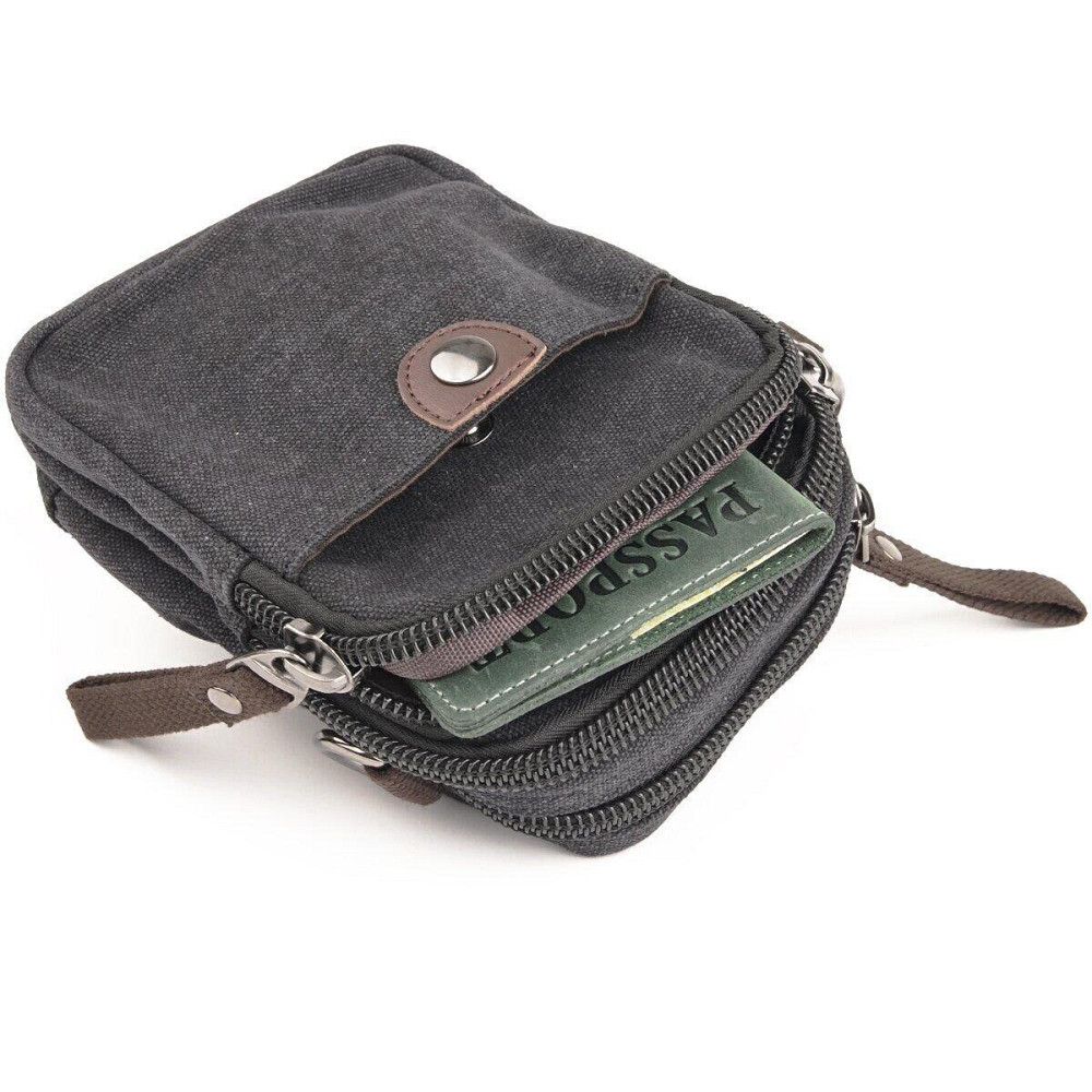 Барсетка текстильна на пояс Чорна (Vintage) Київ - фото 10