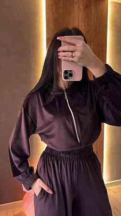 Жіночий стильний повсякденний комбінезон велюр плюш Шоколад, 44/46 Одеса