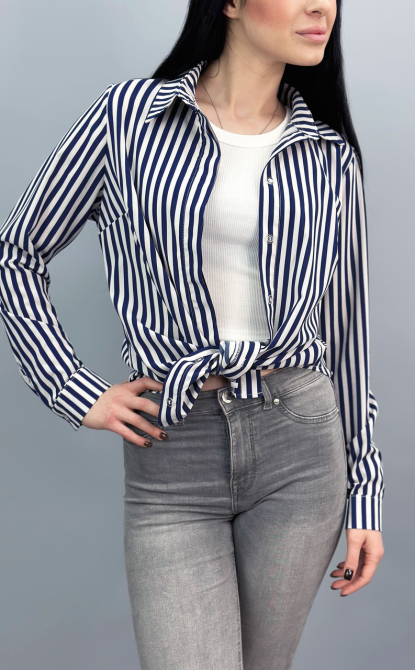 Сорочка з довгими рукавами у смужку "Sail" оптом | Норма | Розпродаж моделі Київ - фото 10