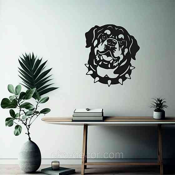 Декоративне настінне Панно  «Ротвейлер» , Декор на стіну 90*80 см, Чорний Київ