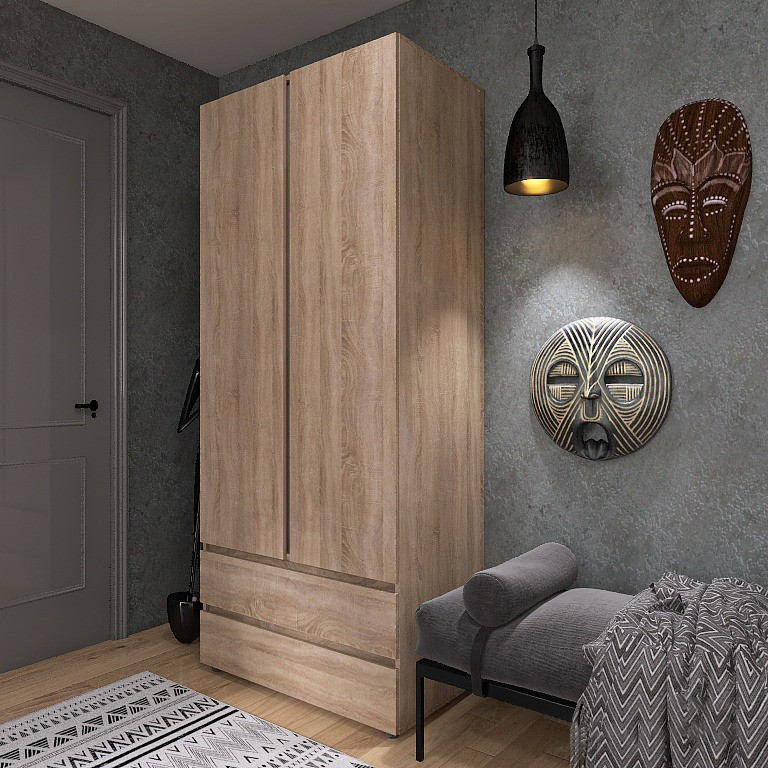 Шкаф двухдверный Эверест ШЛ-2 Лайт Дуб сонома (DTM-4675) Днепр - изображение 3