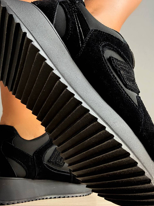 Кроссовки женские Hengji M-1 замшевые комбинированные с текстилем демисезонные черные, 40, 25,5 см Киев - изображение 4