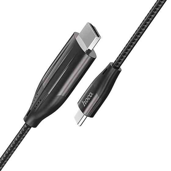 Кабель HOCO UA16 Type-C to HDTV HD on-screen cable Metal Gray Київ