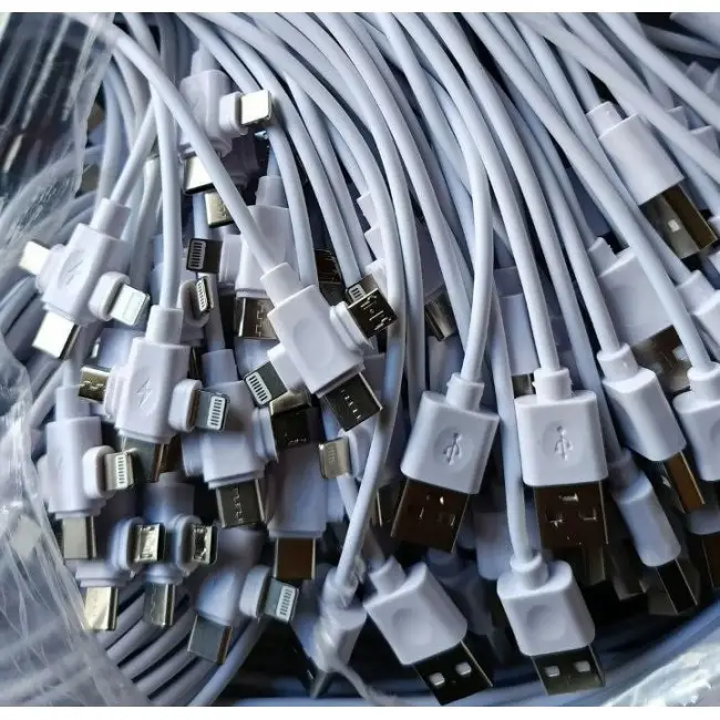 Кабель FAST CHARGE 3в1 Type-C, Lightning, microUSB хрестовина: універсальний швидкий зарядний провід Одеса - фото 1