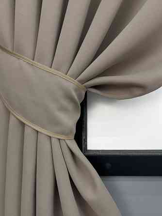 Комплект штор коротких VR-Textil Bagema Rvs № 1896ш 140х170 см 2 шт Серо-бежевый (35-0444) Киев