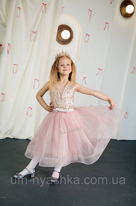 Детское нарядное пудровое платье 122-134 Кривой Рог - изображение 3