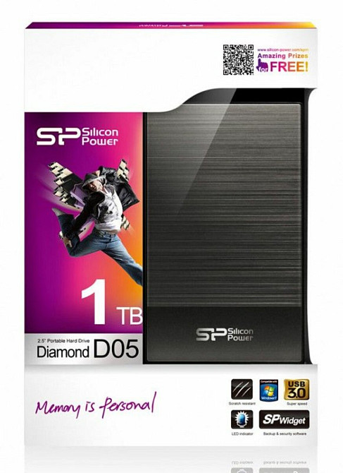 PHD External 2.5'' SiliconPower USB 3.2 Gen. 1 Diamond D05 1TB Iron Gray Киев - изображение 3