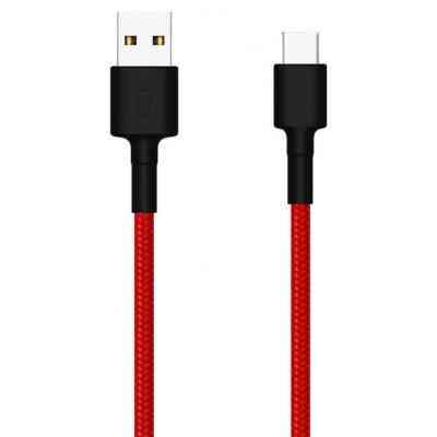 Дата кабель USB 2.0 AM to Type-C 1.0m Braide red Xiaomi (435419) Винница