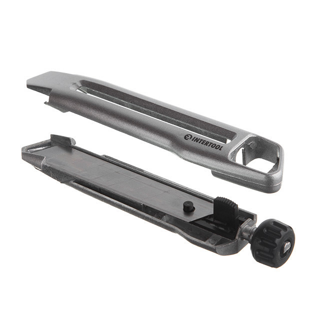 Нож сегментным 18 мм, металлический, усиленный, винтовая фиксация INTERTOOL HT-0512 Киев - изображение 4