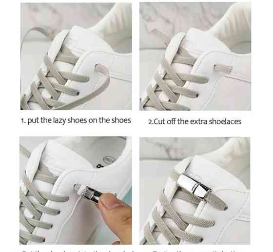 Еластичні шнурки без зав'язок з магнітними застібками в один колір 5 мм Чорний Сміла