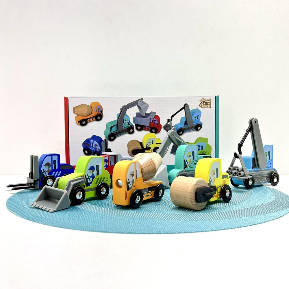 Будівельні машинки 4FUN Game Club Wood 7шт дерев'яні (76523) Чернигов - изображение 8