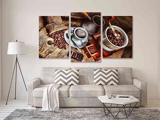 Модульная картина в гостиную / спальню Кавова естетика Art-623_3 70x130 см Киев