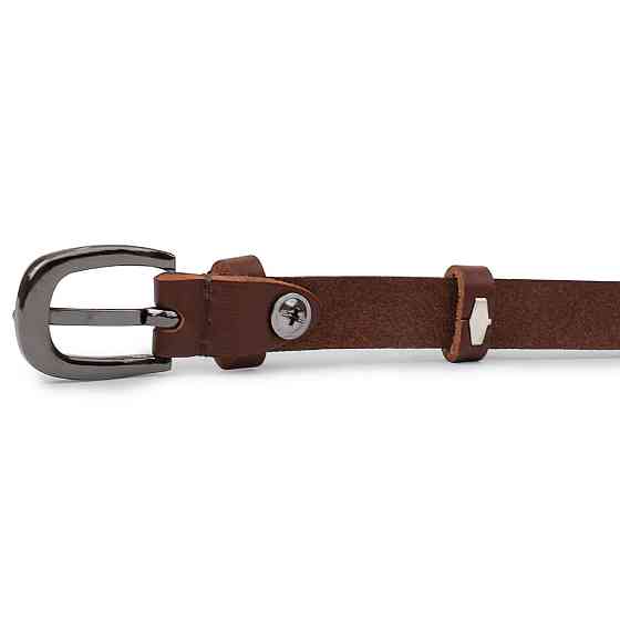 Гладкий кожаный женский ремень Vintage 20758 Коричневый Киев