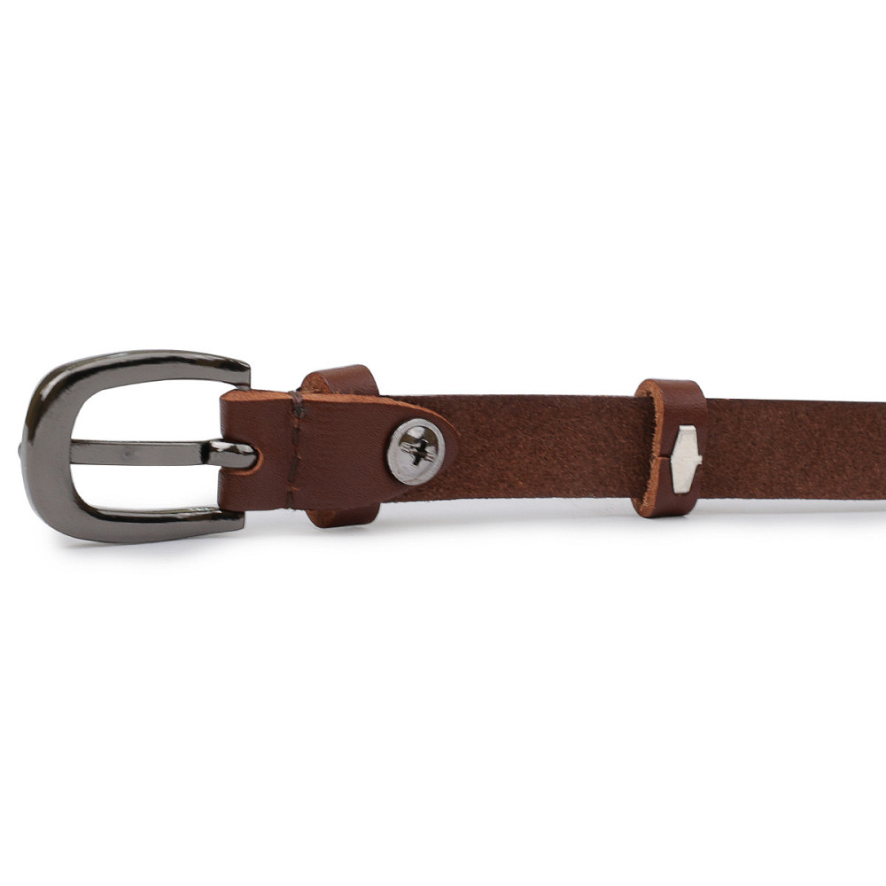 Гладкий кожаный женский ремень Vintage 20758 Коричневый Киев - изображение 2