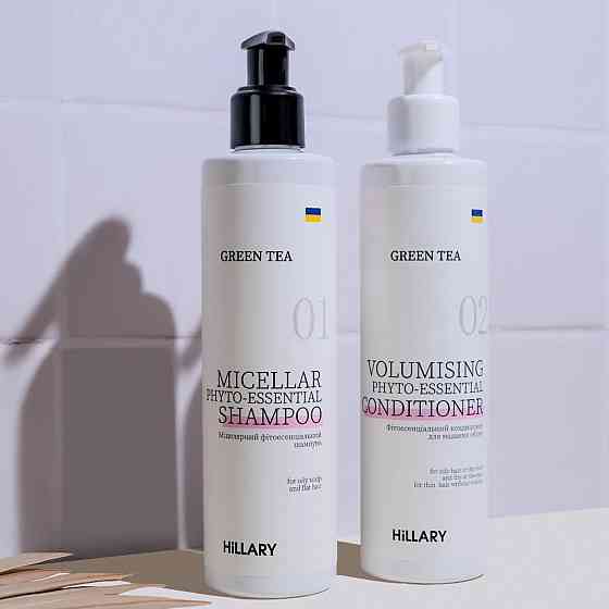 Ензимний пілінг для шкіри голови + Набір для жирного типу волосся Hillary Green Tea Phyto-essential Київ