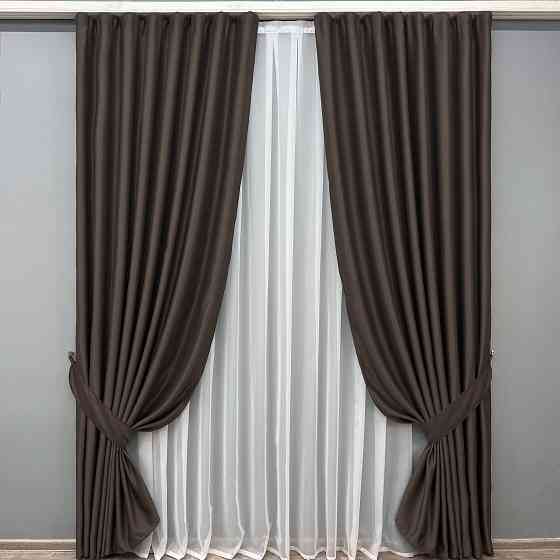 Комплект готових штор VR-Textil Bagema Rvs № 2076ш Венге 150х290 см 2 шт (33-1277) Київ