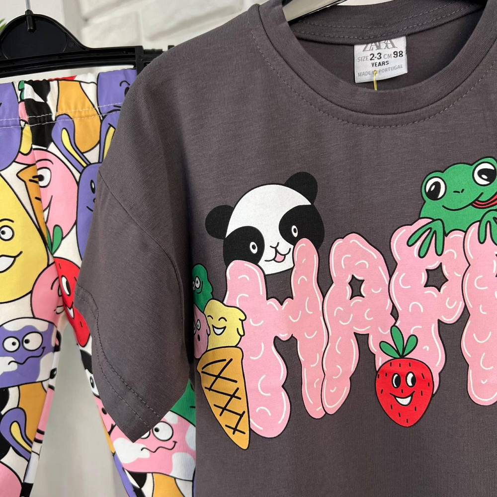 Дитячий Літній Костюм для Дівчинки Футболка та Велосипедки Туреччина 7-8 років 122-128см Київ - фото 4