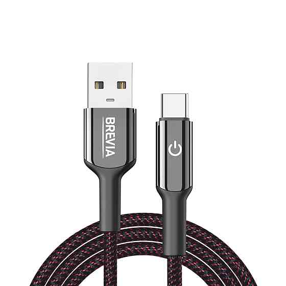 Кабель Brevia USB to Type-C 2,4А 1,2м, чорний box (54120BUCC1) Львів
