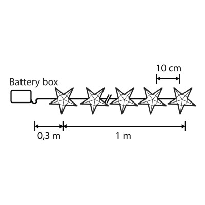 Гирлянда Luca Lighting Зірки, струна, 1,3 м, класична біла, 10 LED 2AA, таймер (8720967822904) Винница - изображение 2