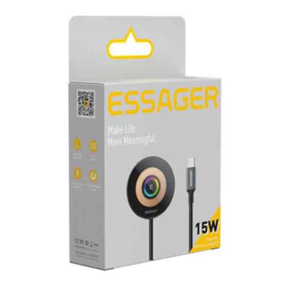 Автодержатель для телефона с беспроводной зарядкой 15W Black Киев