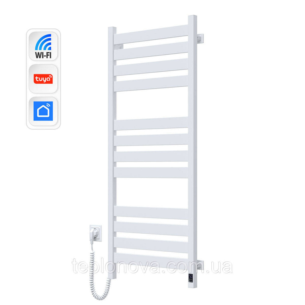 Сушарка для рушників Largo 500х1200 Sensor з Wi-Fi, ліва з таймером, білий оксамит Чернівці - фото 2