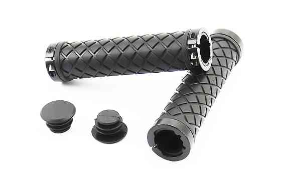 Ручки керма 130мм з затискачем Lock-On з двох сторін, чорні TPE-167 Київ