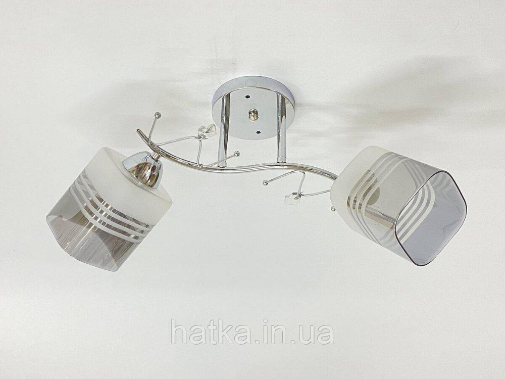 Потолочная люстра на 2 плафона 91186B/2 хром Киев - изображение 1