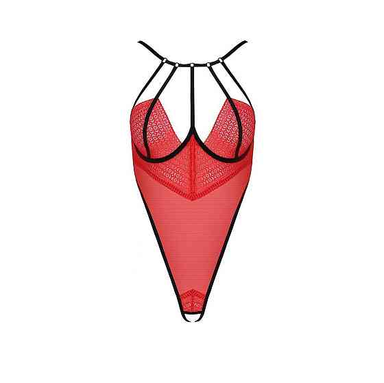 Боді з високим вирізом стегна Passion Exclusive AKITA BODY XXL/XXXL, red Sex Aura Київ