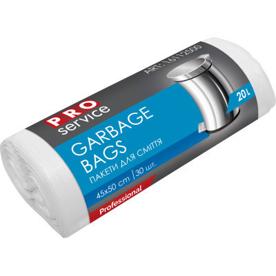 Пакеты для мусора PRO service Standard HD Белые 20 л 30 шт. (4823071609707) Винница - изображение 1