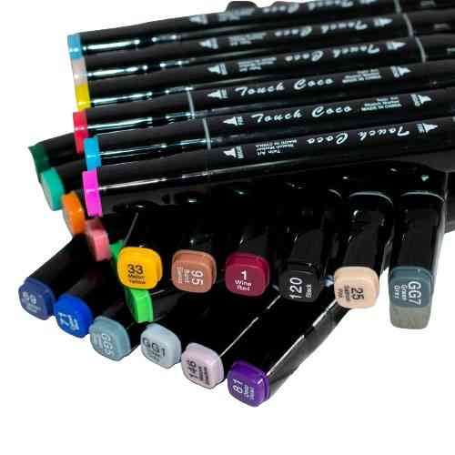 Набор маркеров двусторонних разные оттенки 120 шт, Набор маркеров в черной сумке скретч OG-39 Львов