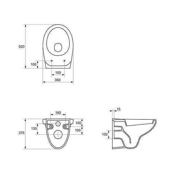 Унітаз підвісний Cersanit DELFI (без сидіння) (000012868) Київ