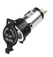 Гнездо прикуривателя 12-24V 120-250W монтажное, корпус металл, с пластиковой крышкой Полтава - изображение 1