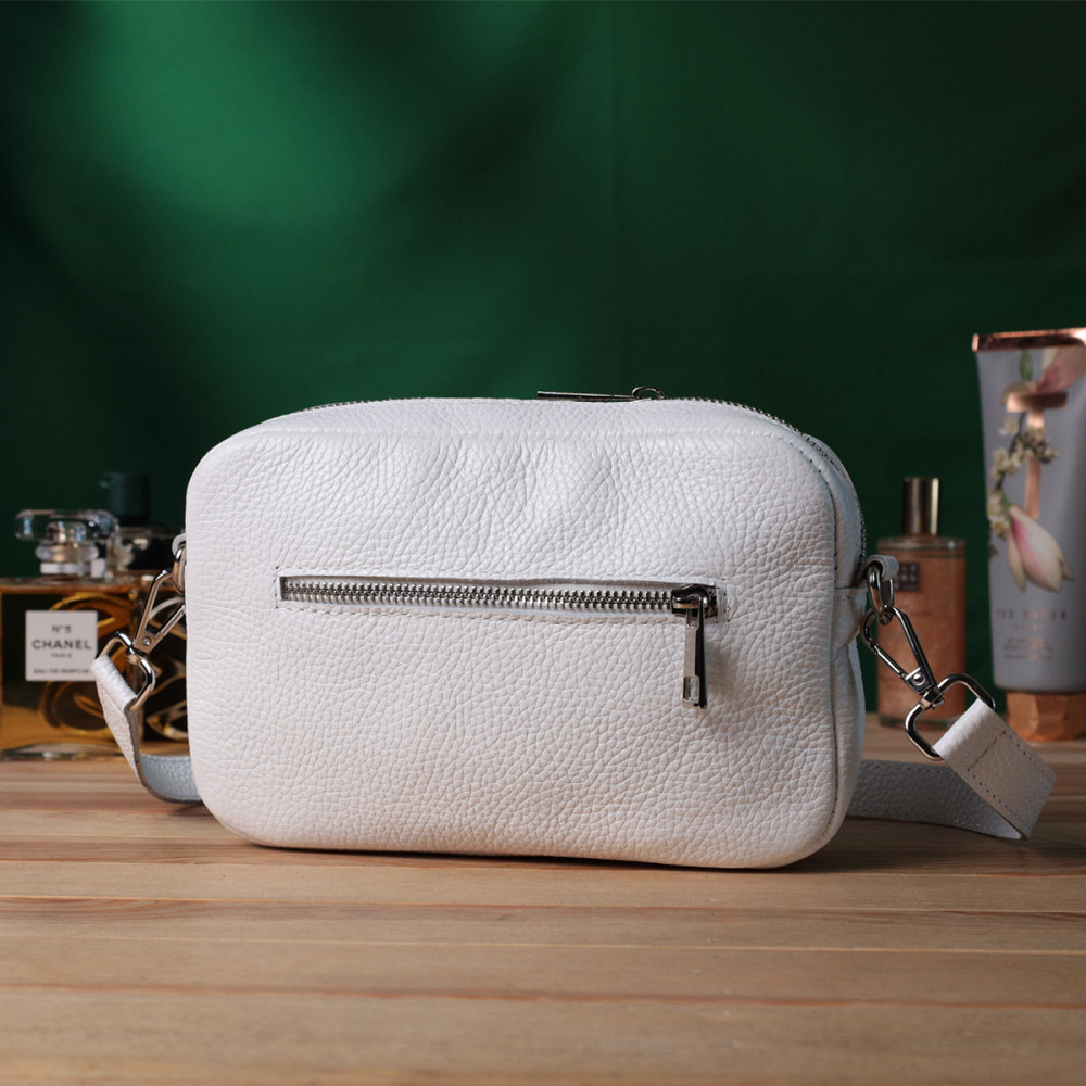 Универсальная классическая сумка кросс-боди из натуральной кожи Shvigel 22840 Белая Киев - изображение 10