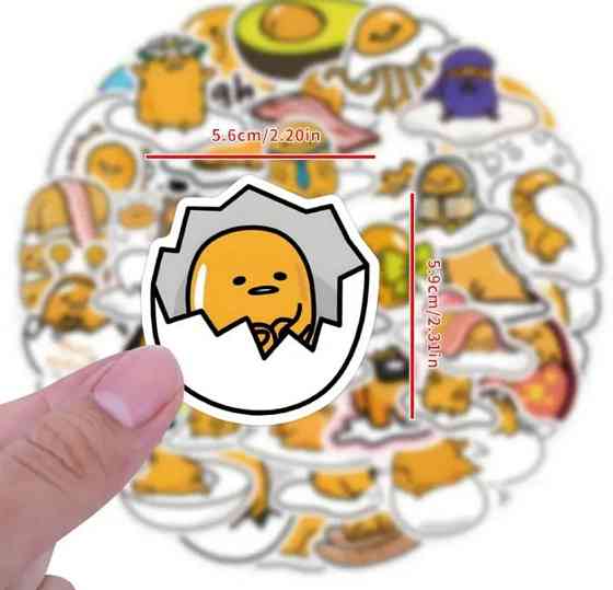 Наклейки Жовток Gudetama, стікери, меми, приколи. Наклейки на мотоцикл, велосипед, для комп'ютера, н Київ