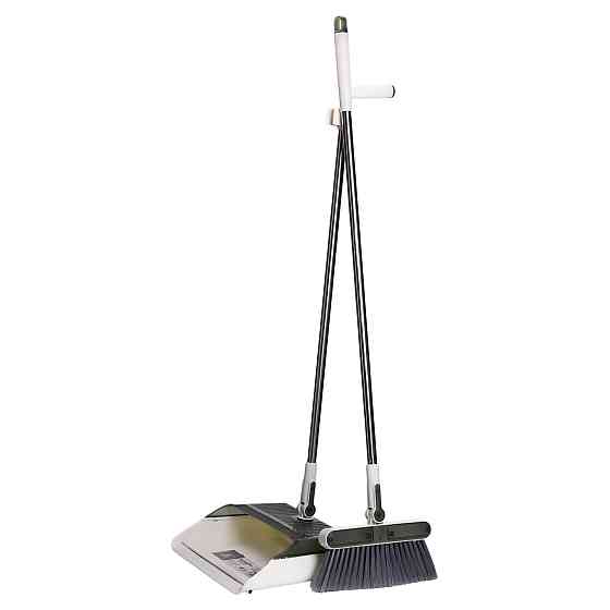 Household Комплект для прибирання віник (щітка) та совок на довгій ручці 26×23×110 (см) набір с Коломия