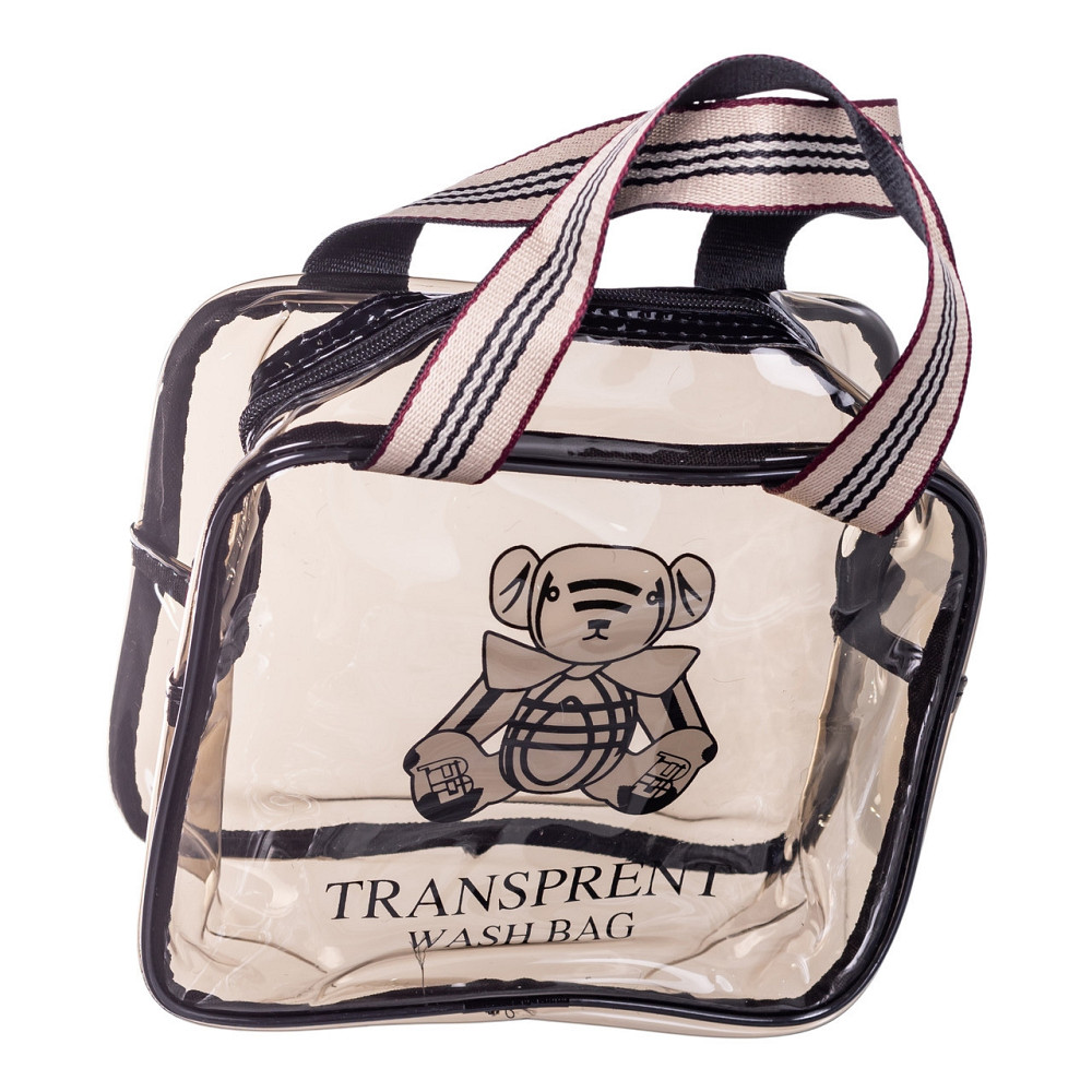 Прозора жіноча косметичка для дому 22×9×17 (см) дорожня косметичка в сумку для косметики, макіяжу, ліків, пензлів HP-16-4K Коломия - фото 2