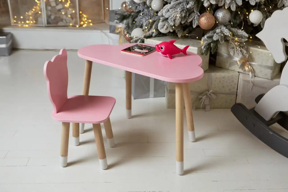 Дитячий столик Хмара (Рожевий) та стільчик Ведмедик (Рожевий) Вінниця - фото 8
