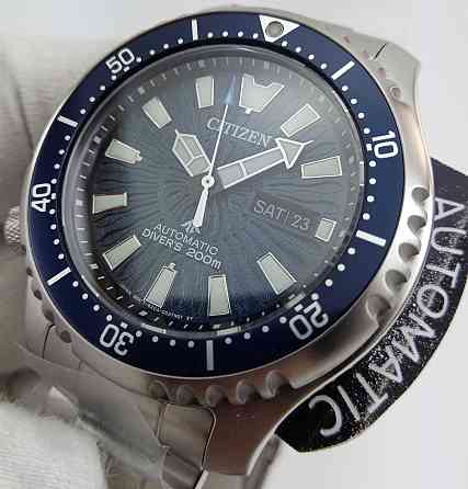 Японские мужские часы 200м дайверы Citizen NY0136-52L сапфир, механика. Харьков