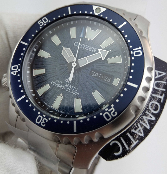 Японський чоловічий годинник 200 м дайвери Citizen NY0136-52L сапфір, механіка. Харків - фото 5