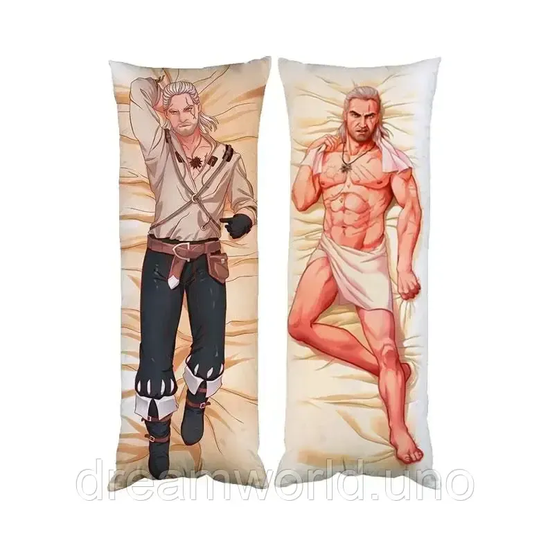 Подушка дакімакура Геральт Відьма декоративна парова подушка для обіймання двостороння 50х150 Харків - фото 1