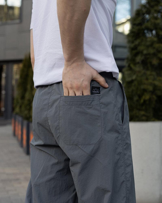 Чоловічі джогери темно-сірі плащівка спорт Pobedov Ground Київ - фото 8