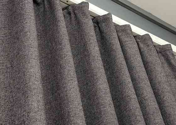 Шторная ткань премиум класса лен фактурный, коллекция «ELEMENTA» цвет серый 1868ш Киев
