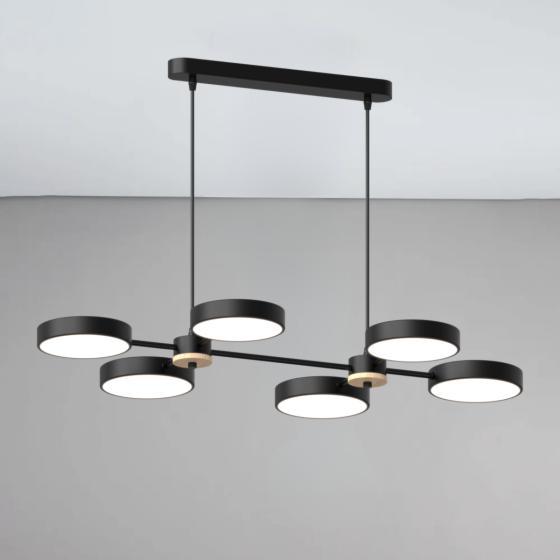 SIRIUS Люстра підвісна світлодіодна Sirius B X13284/6 BK+WOOD чорна Коломия