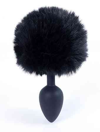 Анальная пробка ( размер S ) с хвостом Boss Series - Silicon PLUG Bunny Tail Black, BS6400100 Sex Aura Киев
