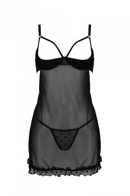 Еротичний пеньюар Passion MARINA CHEMISE, XXL/XXXL, black Sex Aura Київ - фото 3