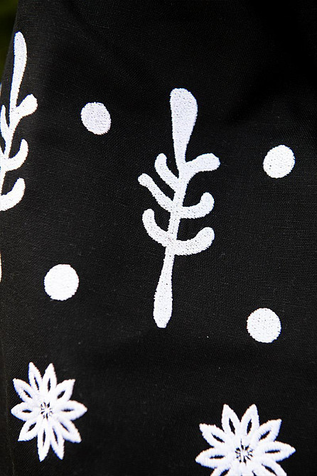 Женская рубашка с вышивкой, вышиванка с длинным рукавом льняная  черная топ Киев - изображение 4